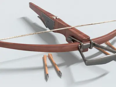 laos Game Crossbow Low-poly 3D model