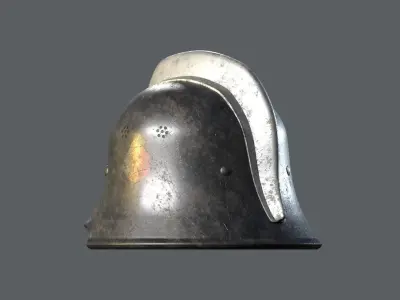 German firefighter Helmet Low-poly 3D model