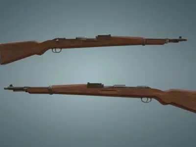 Karabiner k98 rifle Low-poly 3D model