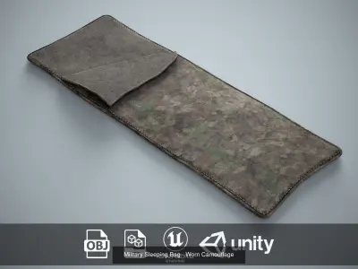 Sleeping Bag Pack - 6 Military and Medieval Bedrolls 3D Model Collection