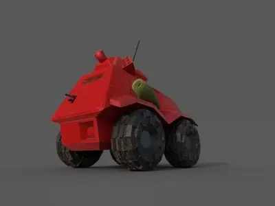 stylized tank Low-poly 3D model