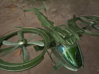 Helicopter twin rotorcraft 3D model