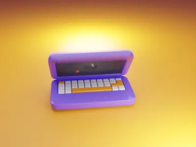 commercial laptop animation Low-poly 3D model