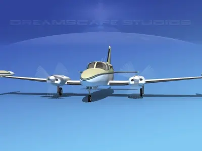 Cessna 414 Chancellor V02 3D model
