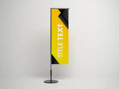 Banner Flags Low-poly 3D model