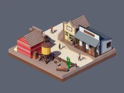 land 34A Low-poly 3D model