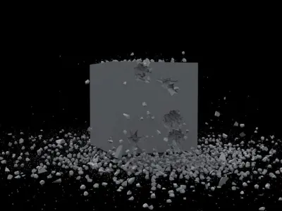 Houdini Shooter Destruction Asset Low-poly 3D model