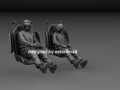 HELICOPTER PILOTS AND SEATS 3D print model