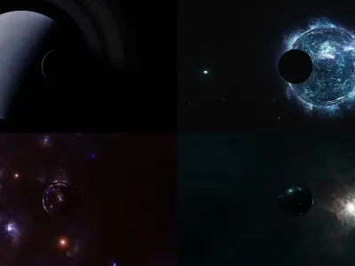Space and nebula HDRI Sci-fi 3D Model Collection Low-poly 3D model purchase