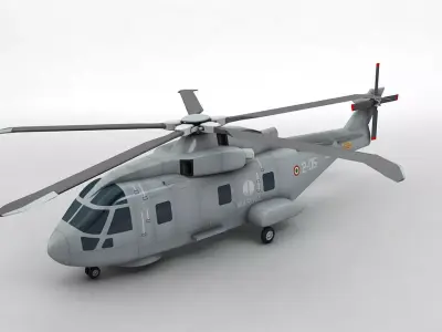  Agusta Westland EH-101 Helicopter Low-poly 3D model