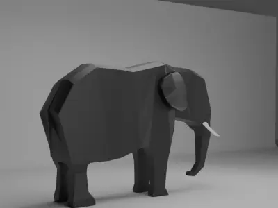 Low Poly Elephant Free low-poly 3D model