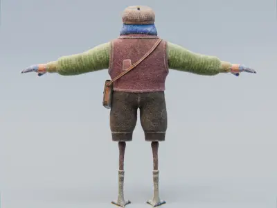 Bird character Free 3D model