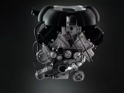 engine and gearbox 3D model