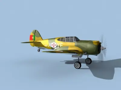 Curtiss H-75C Mohawk Portugal 3D model