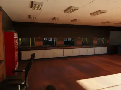 Shooting Range Interiors Low-poly 3D model
