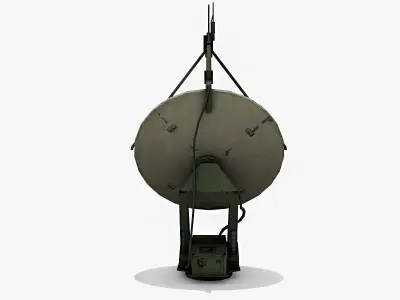 Military Radar Dish Low-poly 3D model