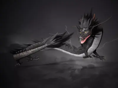 Chinese dragon loong  Low-poly 3D model
