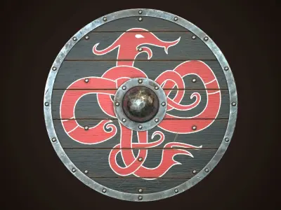 Viking Shield 26 Low-poly 3D model