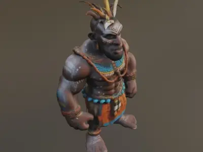 African warrior 3D model