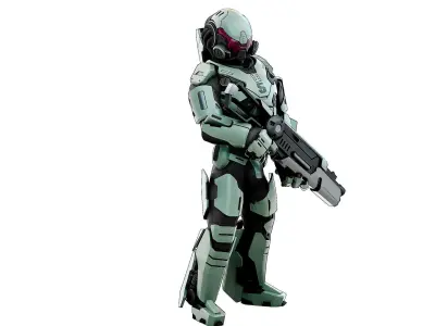 CYBORG SOLDIER RX-25 Rigged for Unreal Engine - Unity - MIXAMO  3D model