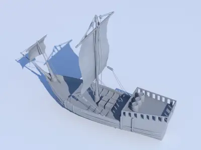 Historical Ship Low-poly 3D model