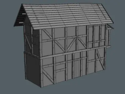 High Quality Medieval house - Building G Low-poly 3D model