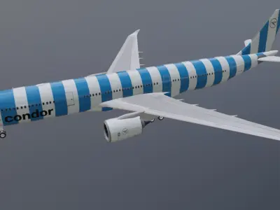 Condor Airbus a330-900neo model with cockpit  Low-poly 3D model