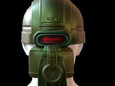 Gas mask helmet 3d model scifi Low-poly Low-poly 3D model Low-poly 3D model 90