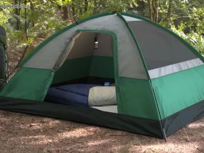 Outdoor Shelter Tent with Insect Protection Lamp Green 3D model