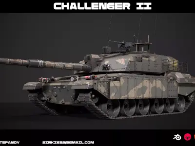  Tank Challenger 2 Low-poly 3D model