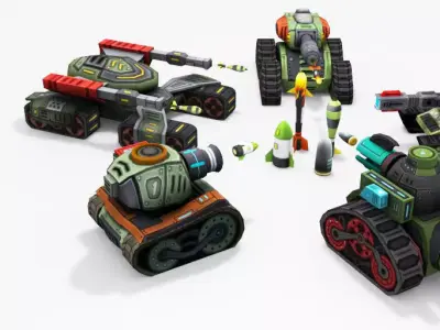 Filters Big Toon Sci Fi Ultra Tank Low-poly 3D model