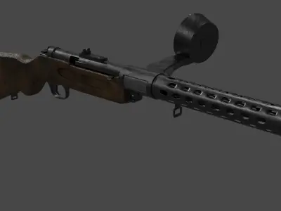 MP-18 low-poly rifle Low-poly 3D model