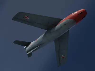 The Lavochkin La-15 Hand painted game model Low-poly 3D model Low-poly 3D model