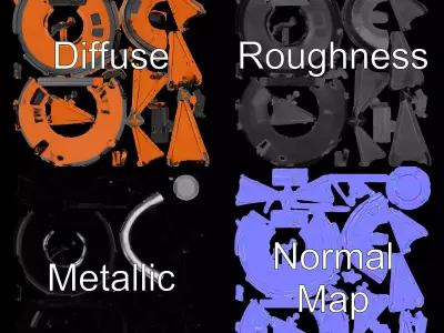 Orange Surveyor Drone model pack Low-poly 3D model