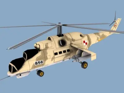 mi24 russian military helicopter 3D model