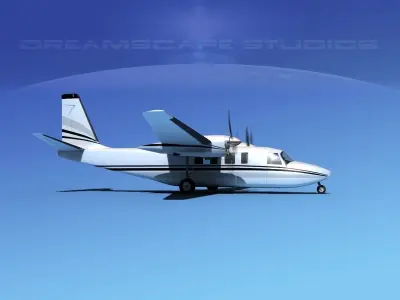 Rockwell Turbo Commander 690 V11 3D model