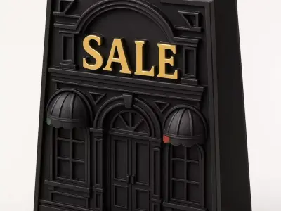 3D Black Store Bag Architecture Black Friday 3D print model