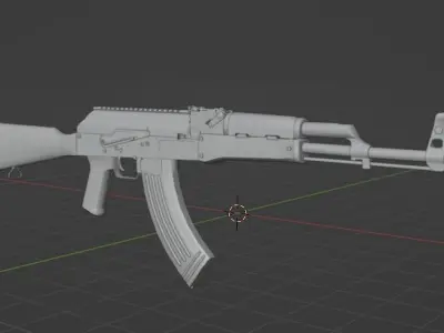 The AK74 is ready for games and movies Low-poly 3D model