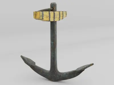 Galleon Anchor Low-poly 3D model