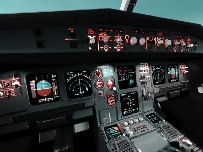 Airbus A320 Airplane Cockpit 3D model