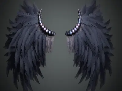 Evil Wings Low-poly 3D model