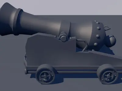 Cannon Free low-poly 3D model