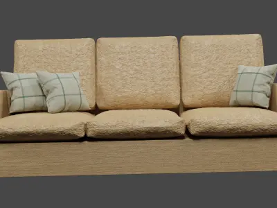 A sofa set model Free low-poly 3D model