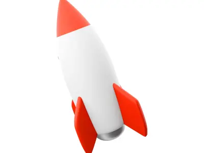 3d flying space rocket 3D model