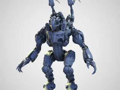Mech Warrior Air Hight-Poly model 3D model