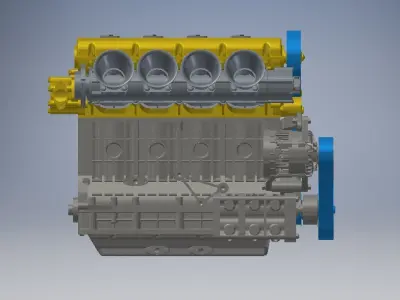 4 Cylinder Engine 3D model 3D model