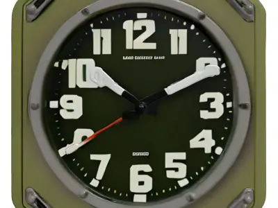 Industrial Military Style Wall Clock 3D model