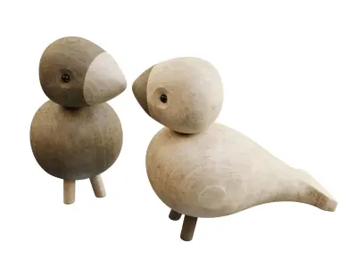 Birds figurines Kay Bojesen PBR 3D model