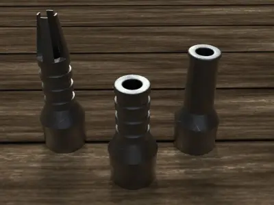 Muzzles - Flash Hider 3 set combo Low-poly 3D model