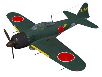 A6M5b Zero fighter Type 52 otsu 3D model